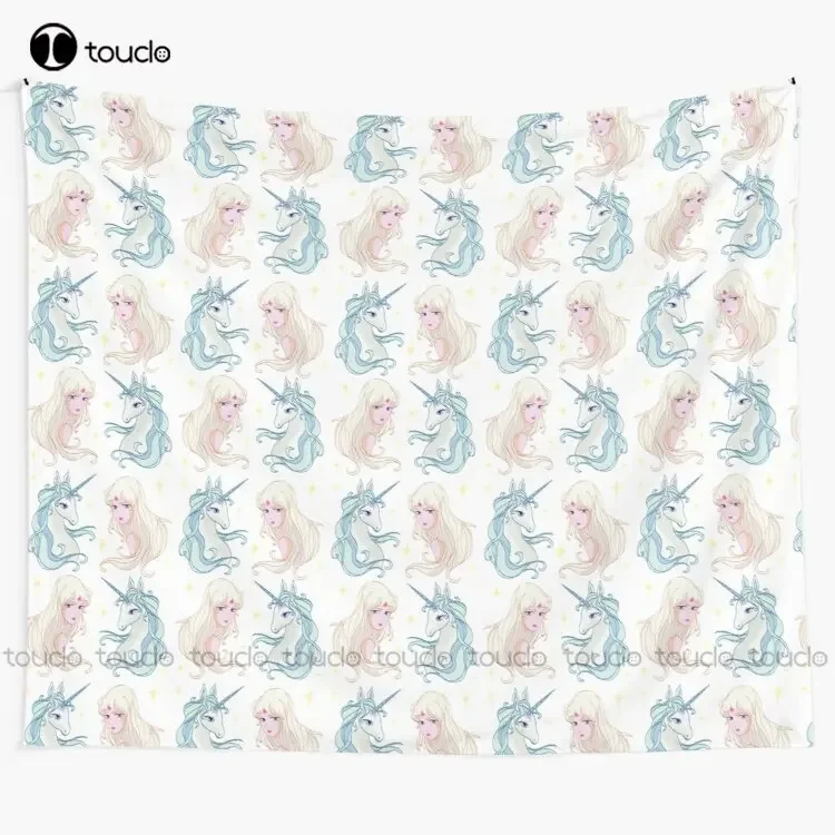 The Last Unicorn And Lady Amalthea Pattern Tapestry Tapestry Dark Blanket Tapestry Bedroom Bedspread Decoration Wall Covering