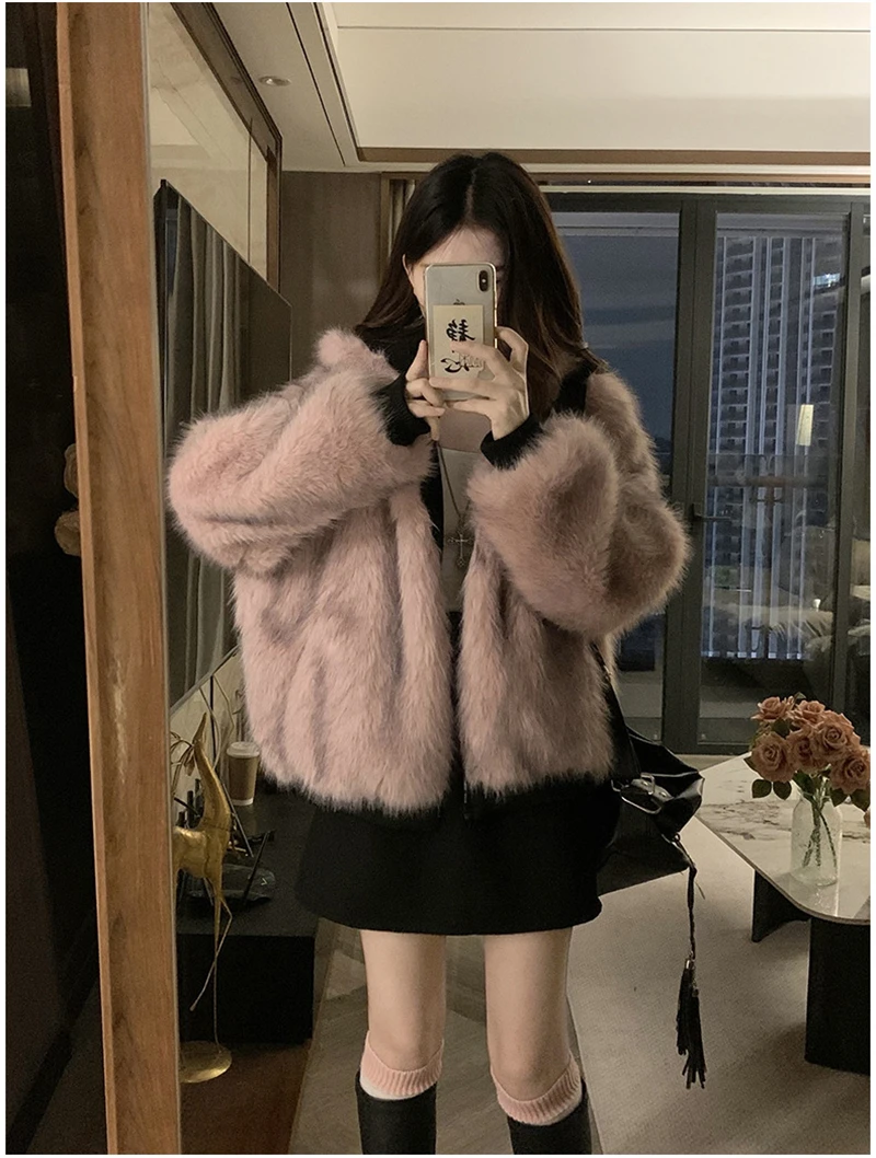 Two-sided Wear Imitation mink velvet Fur Hooded Cotton Padded Jacket Fashion New Winter Jackets Women's Short Loose Coats Trend 126 Sdd579ab06415456bb9f0f0da1276f592q
