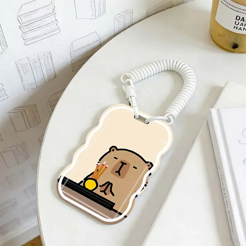 Card Protective Case for Stretchable Spring Cord Student Bus/Meal Card Protection Case Photo Protector Kpop Photocard Holder