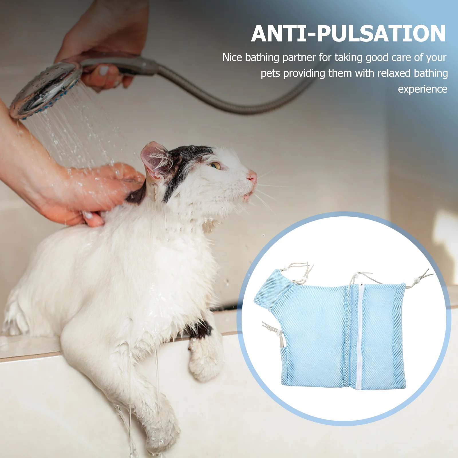 

Cat Bathing Bag Breathable Polyester Anti Scratch Easy Wear Cat Grooming Bathing Nail Trimming Cleaning Pet Care Mesh Showering