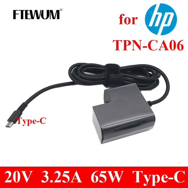 

Charger USB Type-C 65W 20V 3.25A Laptop Adapter For HP EliteBook Spectrex x360 13 15 1030 1040 G2 G3 G4 Pro 14-DB0006AU TPN-CA06