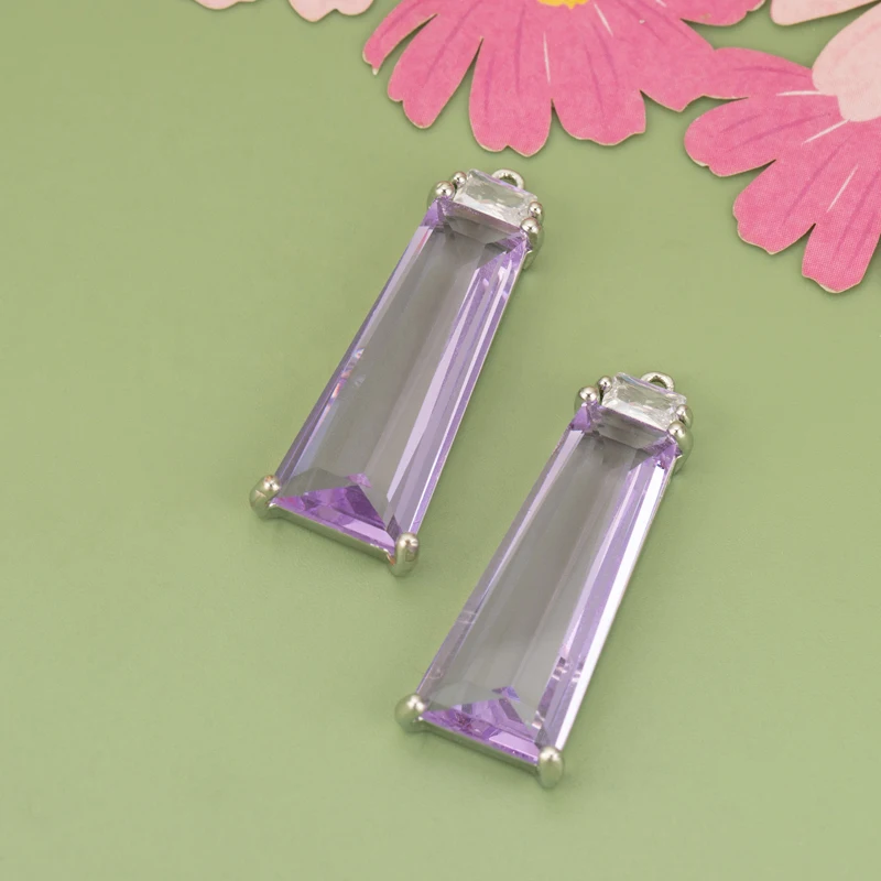 assoonas, 4 Stück/Set, ME94, Schmuckzubehör, 18k Gold rhodiniert, Kupfer, Glas, handgefertigt, Anhänger, Schmuckherstellung, DIY-Anhänger – Detail 8