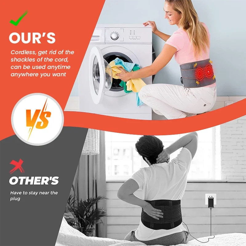 Электрический подогрев, массажер для талии, ремни, вибрационные надувные подушечки с подогревом, защита для спины, теплый массаж спины, уход за здоровьем