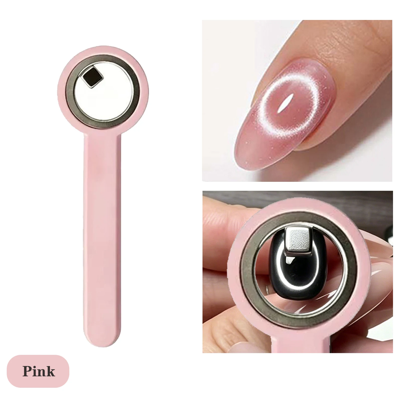 Halo Katzenauge Nagelmagnetring Magnetisches Werkzeug mit Griff für Katzenauge Gel-Lack DIY Nagelkunst Maniküre-Werkzeuge