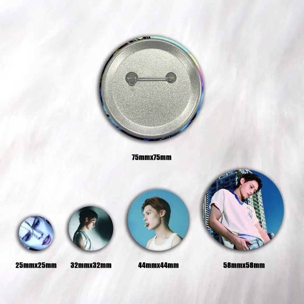 Singer J-James Creative Round Button Badges Cute Pin Brooch for Backpack Clothes Lapel Jewelry Accessories Friends Gift