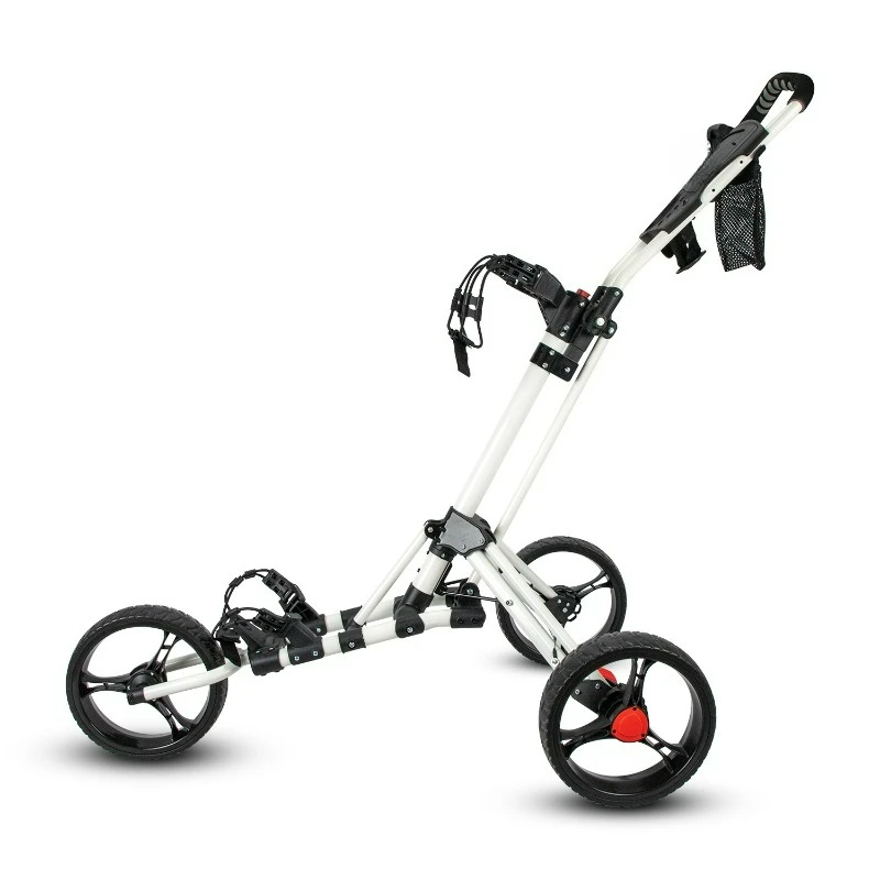 

Golf Trolley Cart Easy Foldable 3-Wheel Moving Aluminum Alloy Bag Carrier Advanced Maneuverability