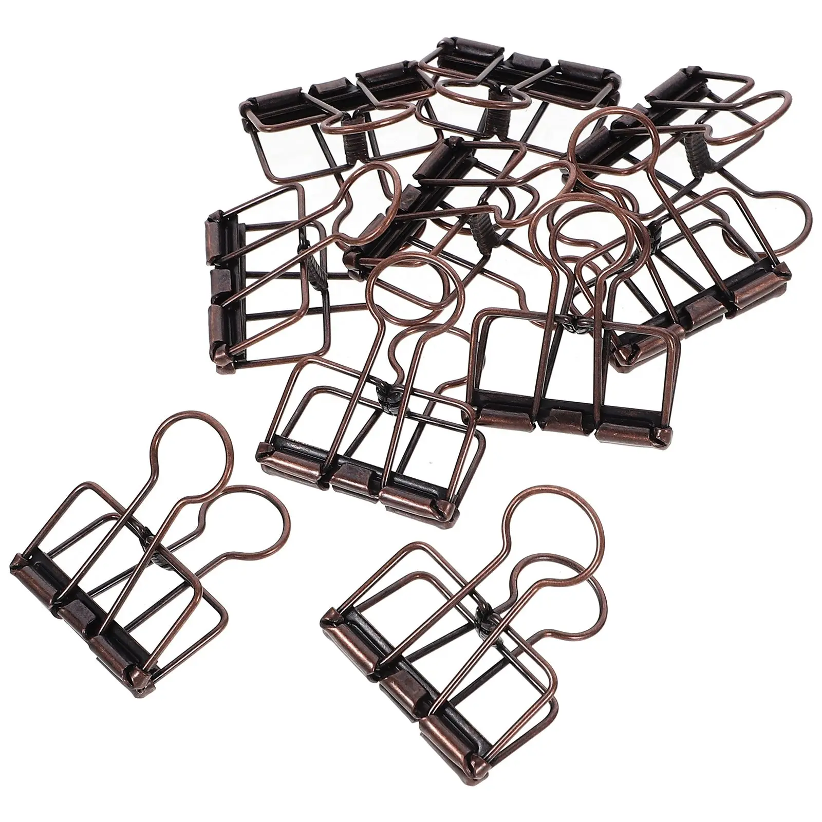 

10pcs Hollow Dovetail Binder Clips Metal Alloy Office Home Supplies Clamps Small Document Files Organizer Storage