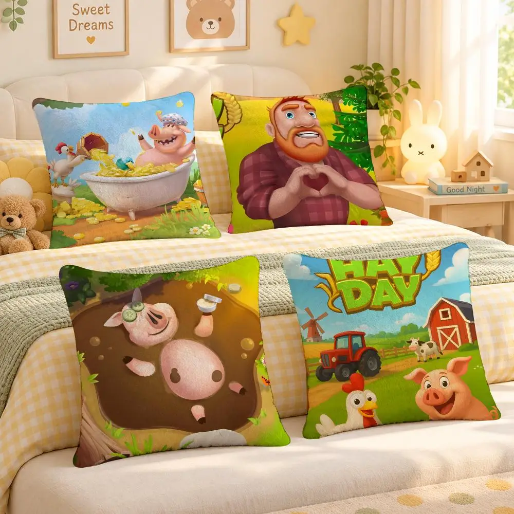 Game Hay Day Farm Cozy Mobile Cushion Cover Personalized Soft Plush Pillow Living Room Home Sofa Bedroom Office Car Cushion