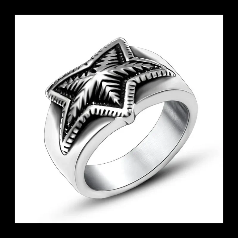 

Ювелирные изделия из нержавеющей стали, корейская версия, модное кольцо с пятиконечной звездой, кольцо со звездой для пары, аксессуары SA971