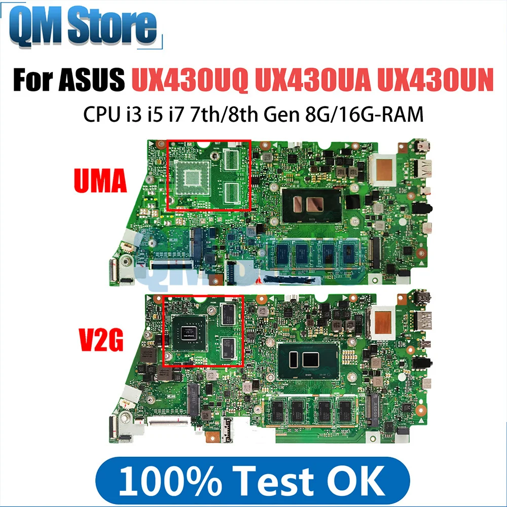 

UX430UQ Motherboard For ASUS ZENBOOK 14 UX430UA UX430UN UX430UNR UX430UQK Laotop Mainboard i3 i5 i7 7th 8th Gen GT940MX UMA