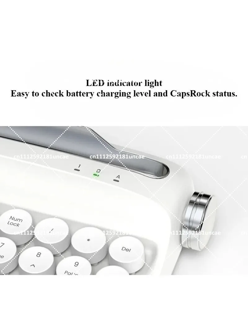 Retro Wireless Bluetooth Keyboard for Laptop Tablet Phone Dual Mode Rechargeable