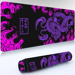 Dragon Gaming Mouse Pad, Deskmat, Gamer, Teclado, Mousepad, Anime Mat, Home Carpet, Acessórios de Escritório, Roxo e Preto