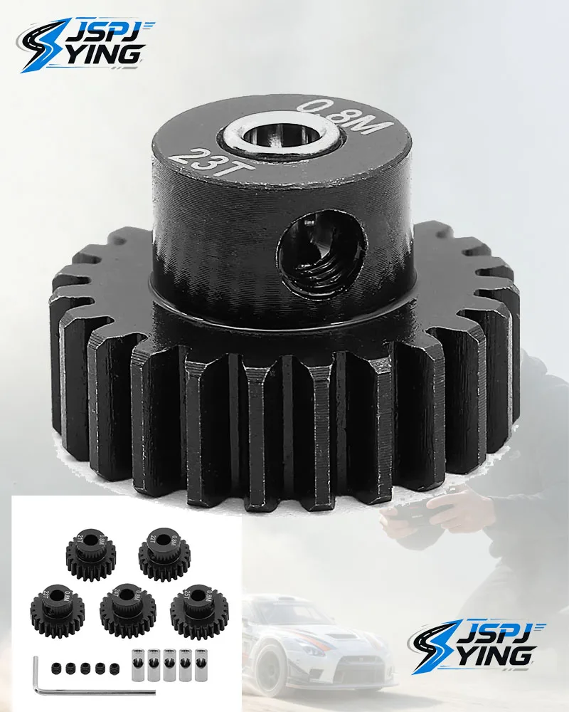 5pcs Hardened Steel Pinion Gear Set 0.8M 32P 3.175 5mm Pitch for 1/8 1/10 RC Car Universal Motor Gear Sizes 11T-35T