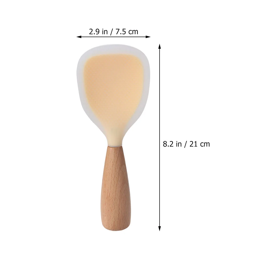 Colher de arroz de silicone compacta reutilizável espátula sem colher acessórios de cozinha utensílios de mesa seguros espátula de arroz doméstico