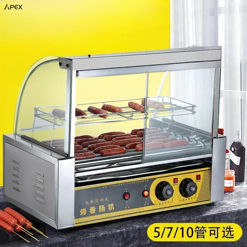 Hot dog machine. Grilled sausage. Commercial. Small. Fully automatic. Grilled sausage machine. Home. Desktop. Mini.