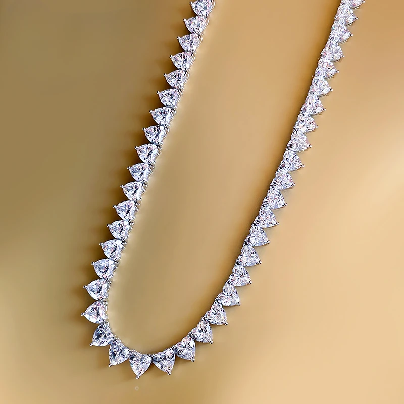 Explosive Flash All Diamond Love Necklace Imported High Carbon Diamond Precision 925 Sterling Silver Wedding Jewelry