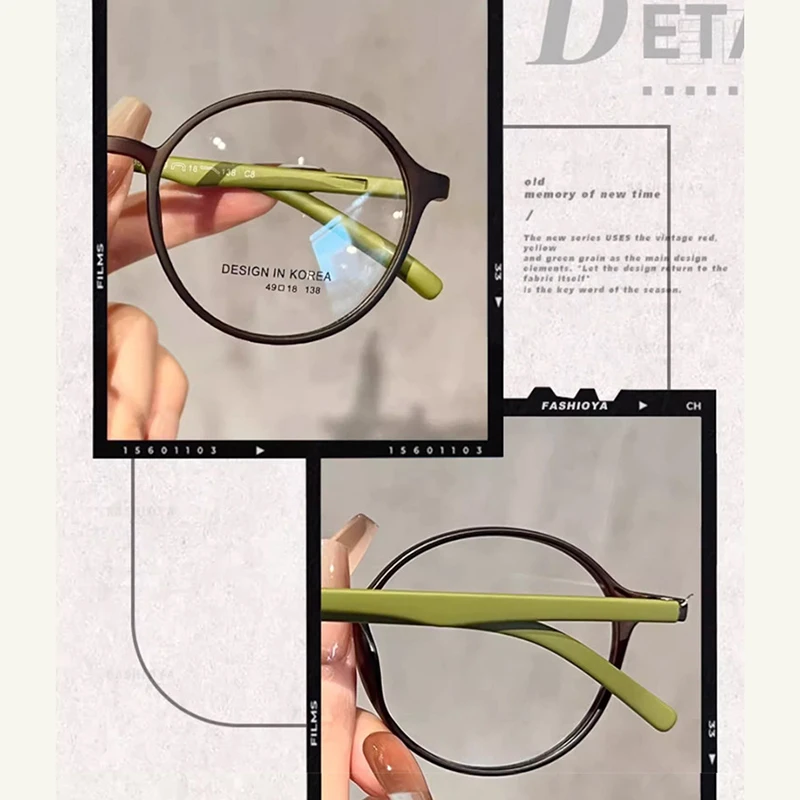 New Retro Round Reading Glasses Women Computers Fashionable Sighted Presbyopia Eyeglass Fashionable Transparent Lens Eyewear +1
