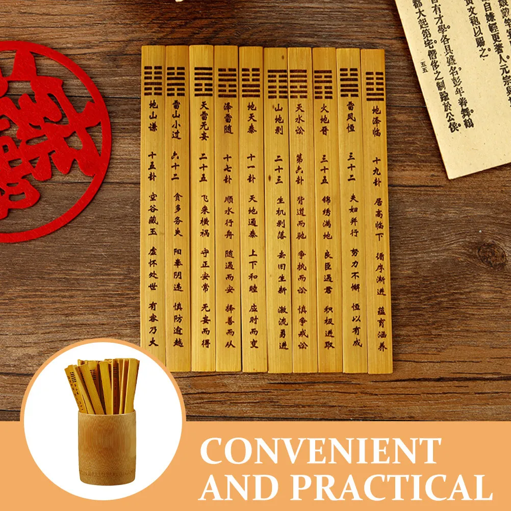 

1Set Bamboo Divination Sticks Set Chinese Fortune Telling Game Kit Traditional Decorative Tube for Home Temple