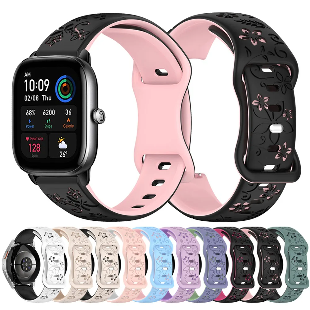 ل Xiaomi Huami Amazfit GTS 4 2 mini 20 مللي متر حزام سوار ل Amazfit GTS 3 2e Bip U 3 Pro GTR 42 مللي متر ساعات سيليكون الفرقة Correa