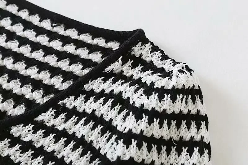 Suéter a rayas de Papá Noel para mujer, Top corto fino con cuello en V, jersey de manga larga de punto, tendencia de moda, otoño e invierno, 2022
