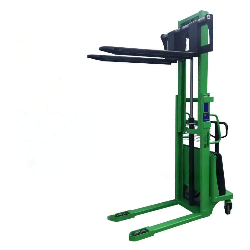 

Semi electric stacker Electric forklift Rechargeable hydraulic lift truck