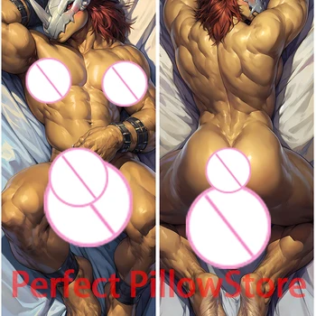 Dakimakura anime WarGreymon digimon furry Double-sided Print Life-size body pillows cover Adult pillowcase