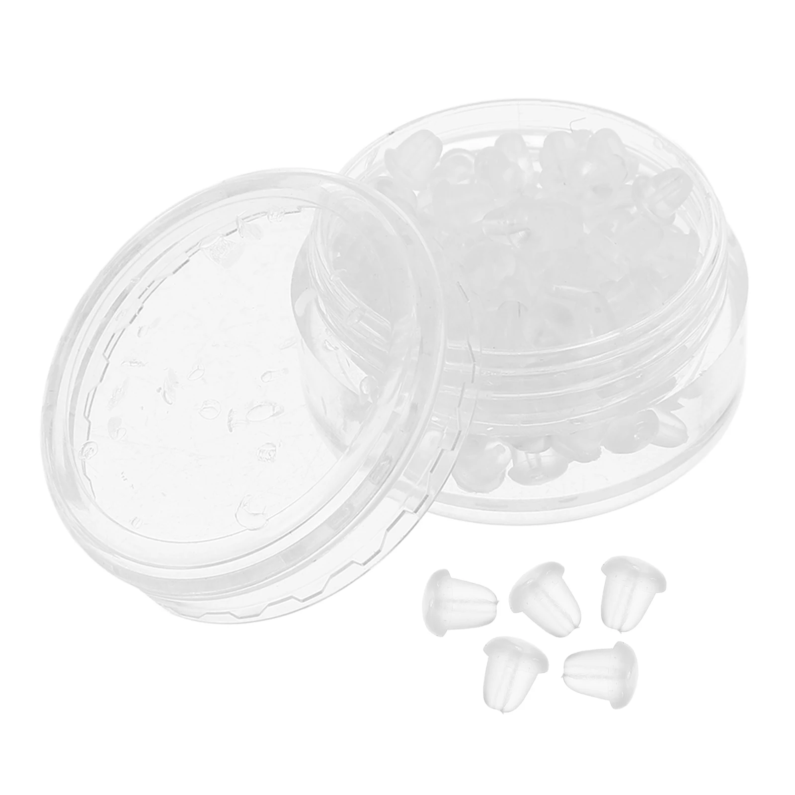 

100 Pcs Earrings Clear Backs Silicone Small Plug Accessory Locking Secure Silica Gel