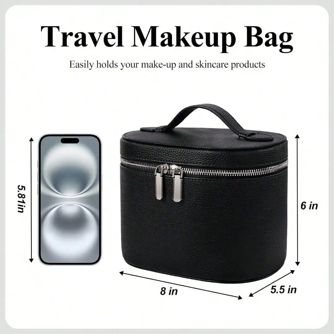 Portable Christmas Gifts Cosmetic Bag - Travel Toiletry Organizer With Compartments & Handle For Women