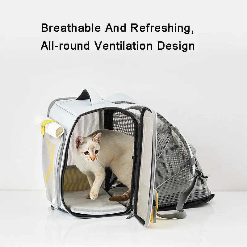 Expandable Portable Pet Puppy Pet Backpack Cat Carrier Backpack Foldable Breathable Outdoor bag for cat under 6kg cat transport