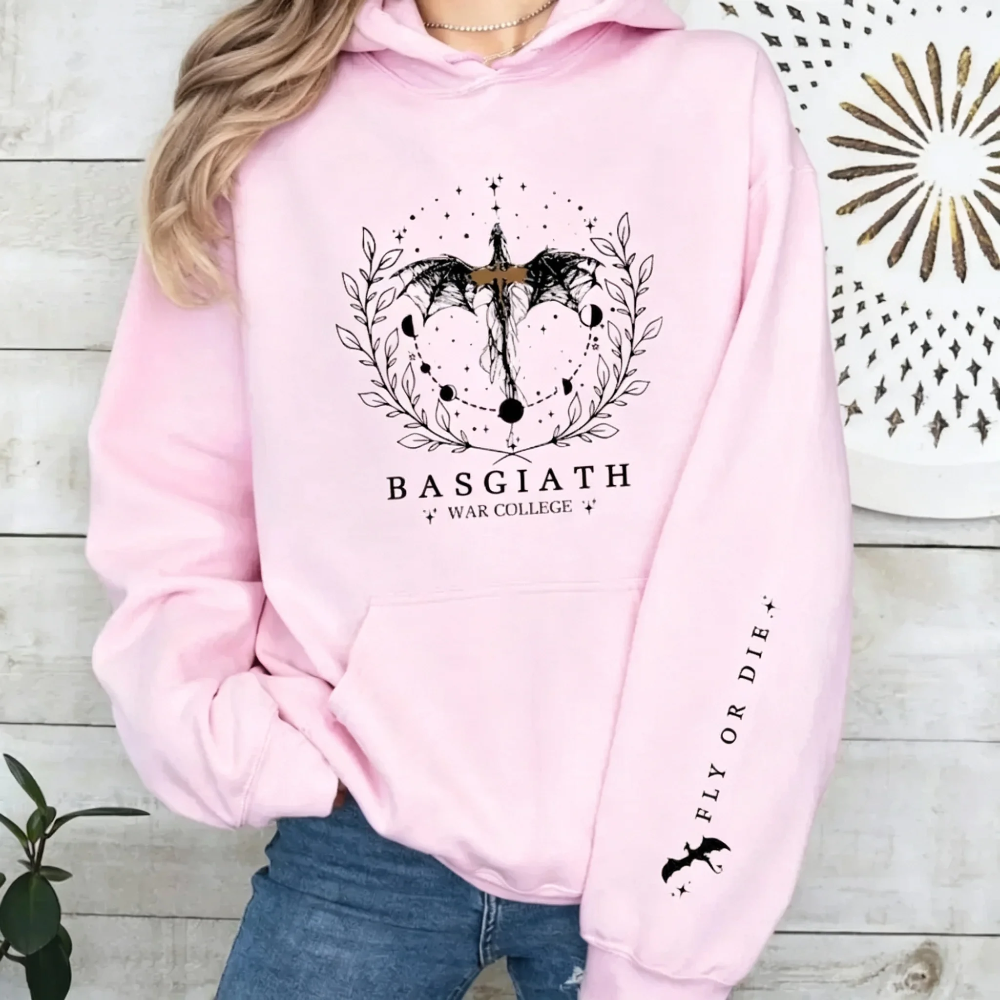 Damen-Hoodie für Herbst/Winter, Fourth Wing Sweatshirt, Basgiath War College Dragon Knight Hoodie, Fantasy-Geschenk, Unisex-Pullover-Hoodie – Detail 10