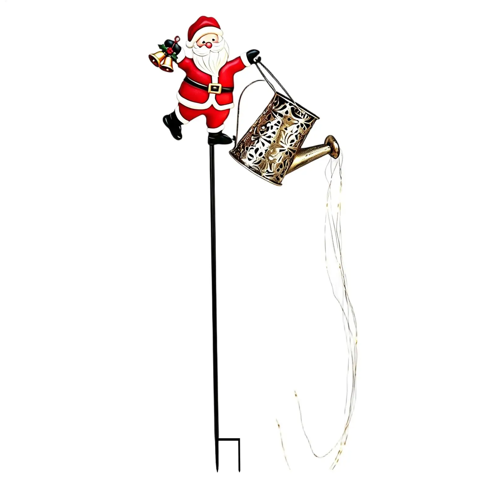 Watering Can Solar Light Santa Design Decor With Stake Solar Lights Outdoor For Garden Yard Lawn Patio Pathway Landscape
