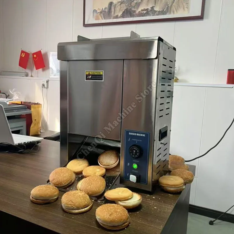수직형 전자동 햄버거 가열 기계 크롤러 체인 베이킹 차터 기계 맥도날드 장비 햄버거 기계
