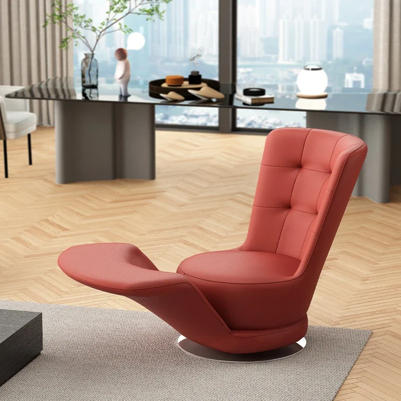 كرسي غرفة المعيشة الدوار من الجلد، كرسي دوار كبير الحجم باللون الأسود الحديث، أثاث منزلي فاخر للاسترخاء من Mecedora Adultto #5