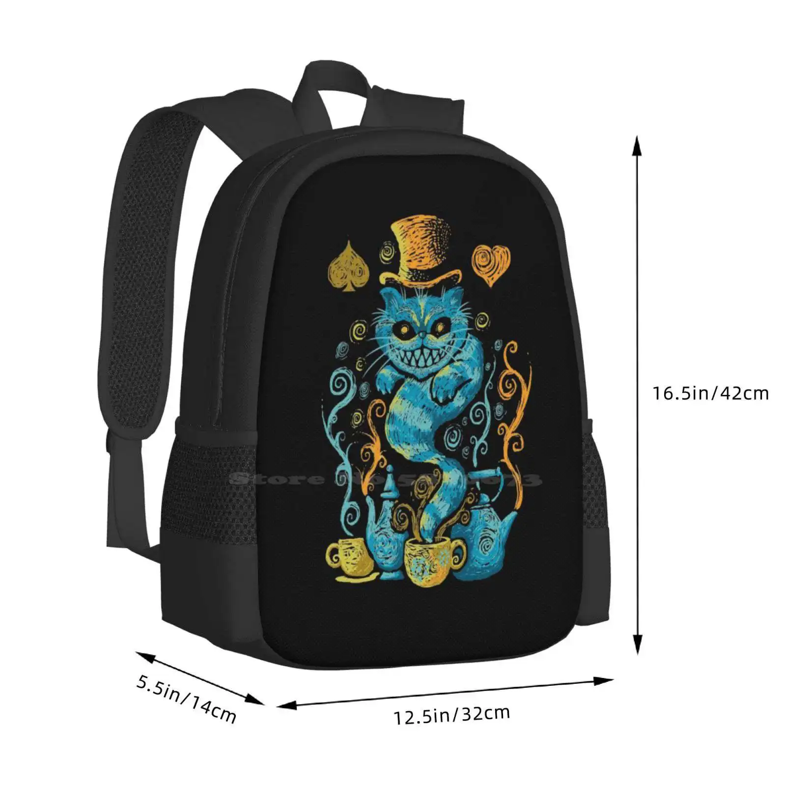 Wonder cat Impressionen Schult aschen Reise Laptop Rucksack van Gogh Impressionismus Katze Tee Hutmacher Popkultur Literatur Tier