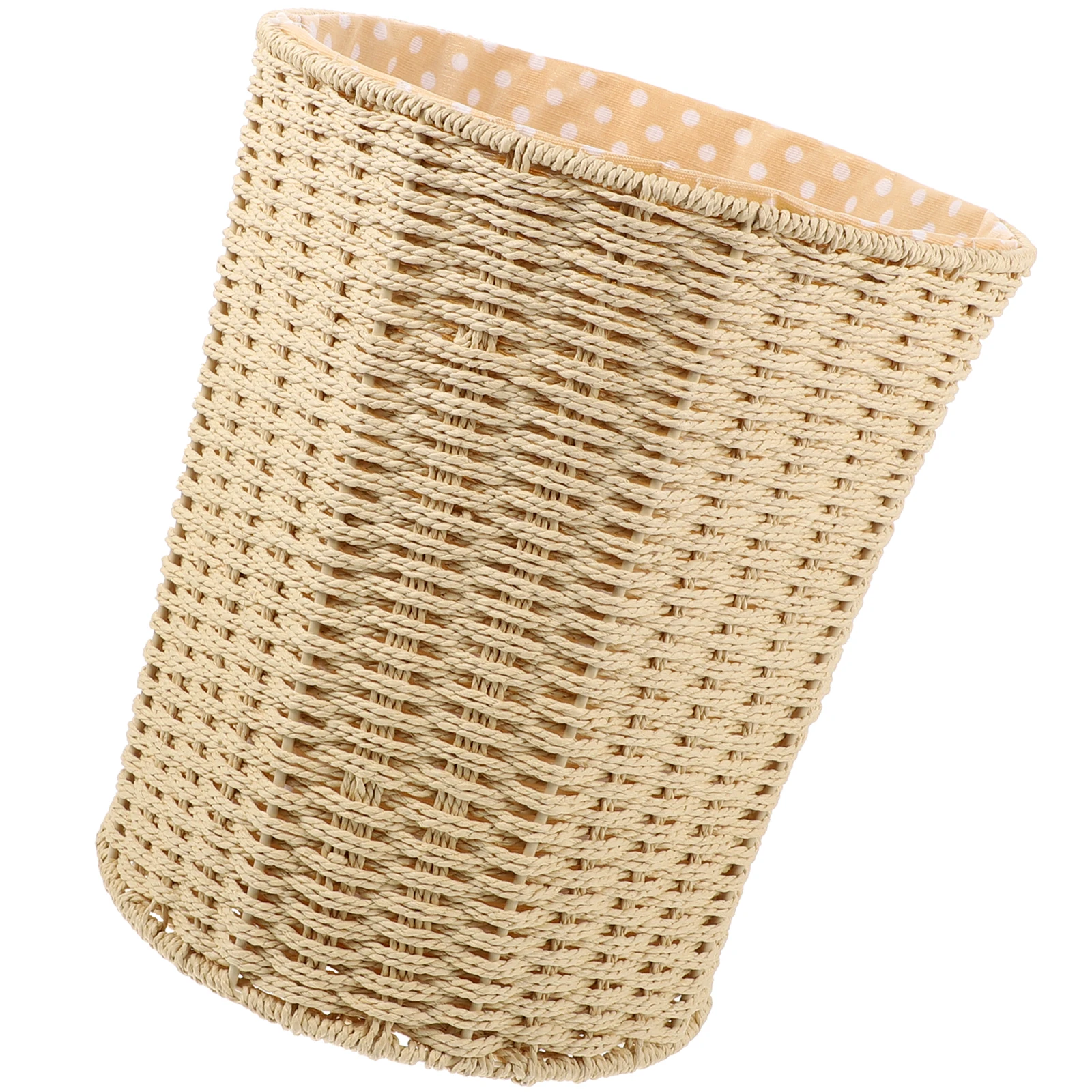 

Rattan Trash Can Woven Basket Waste Paper Box Bins Rope Storage Baskets Kitchen Baby