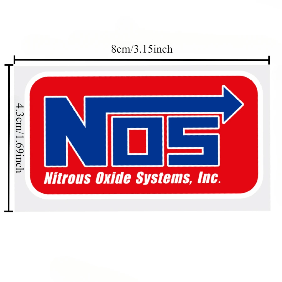 NOS Nitrous Oxide System Sticker, Waterproof Vinyl Decal for Car and Motorcycle