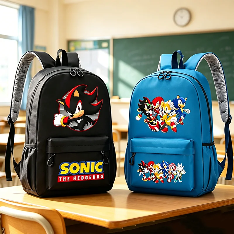 Nueva Mochila de Dibujos Animados de Sonic para Primaria y Secundaria, Mochila de Amy Rose Shadow para Adolescentes, Regalo de Cumpleaños para Niños y Niñas