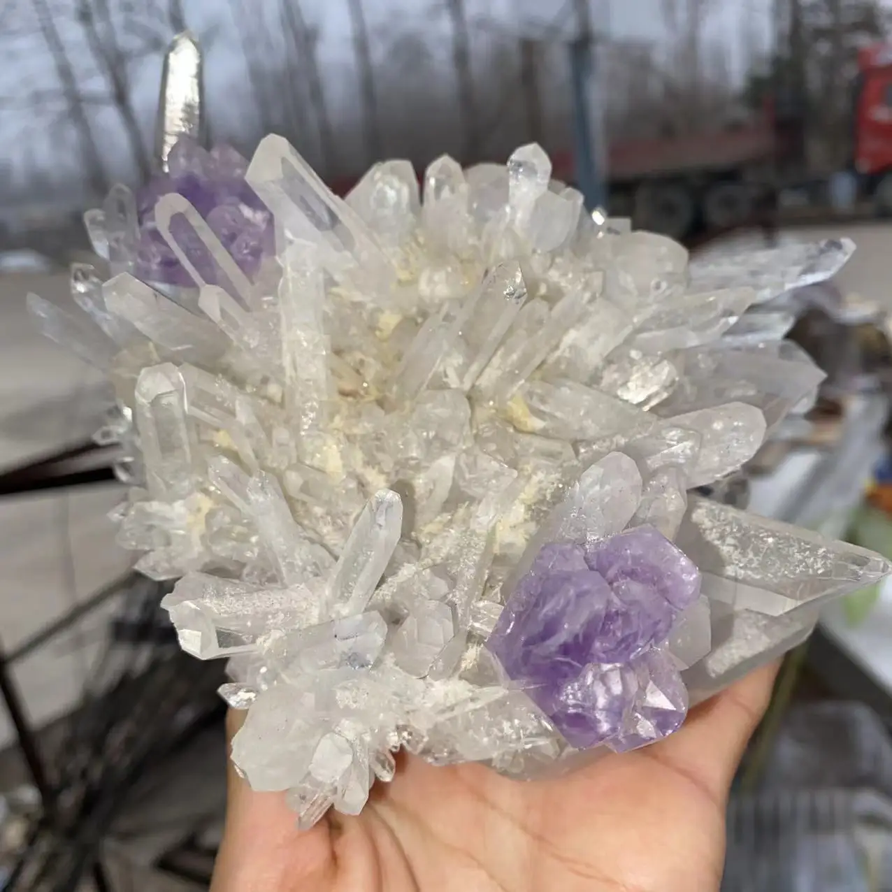 Natural Clean Amethyst Backbone, Crystal Cluster, Symbiosis, Reiki Healing, Room Office Decoration, Divination Stone