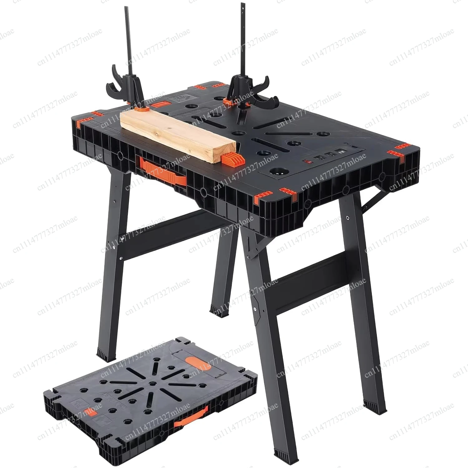 Woodworking Workshop Design - クランプと収納付き折りたたみテーブル - 高耐久ポータブル木工/作業場用ツールテーブル - クイックオープン設計