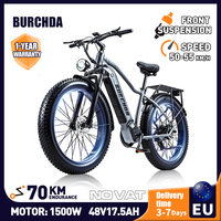 BURCHDA RX50 1500W Mountain Electric Bicycle 48V17.5AH Lithium Battery 26 Inch Fat Tire Electric Bike For Adults Cycling