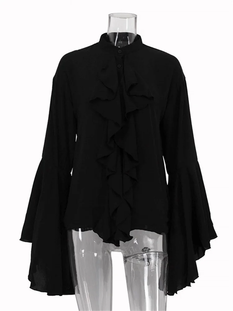 Tossy Summer Chiffon Ruffled Shirts Top Female Long Sleeve Patchwork Commute Elegant Blouse Clothes Women's Shirts Pullover 2025