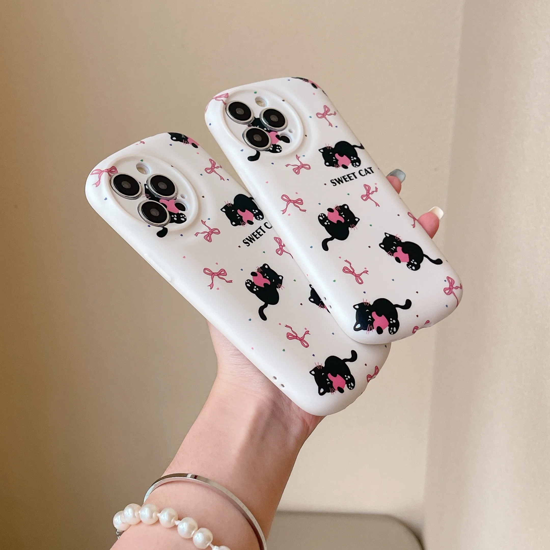 Cute capsule full-screen kitty phone case for IPhone 15 15pro 15promax 14 14pro 14promax 13 13pro 13promax 12 12pro 12promax 11