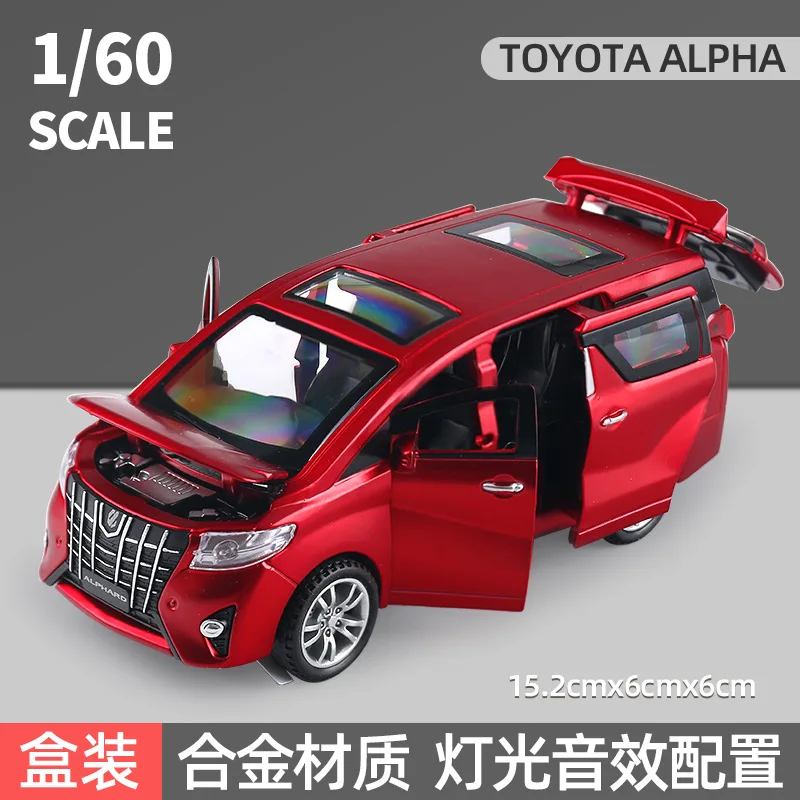 

Модель автомобиля Toyota ALPHARD в масштабе 1:32, литая модель из металлического сплава, со звуком светильник, коллекционная детская игрушка, подарок X36