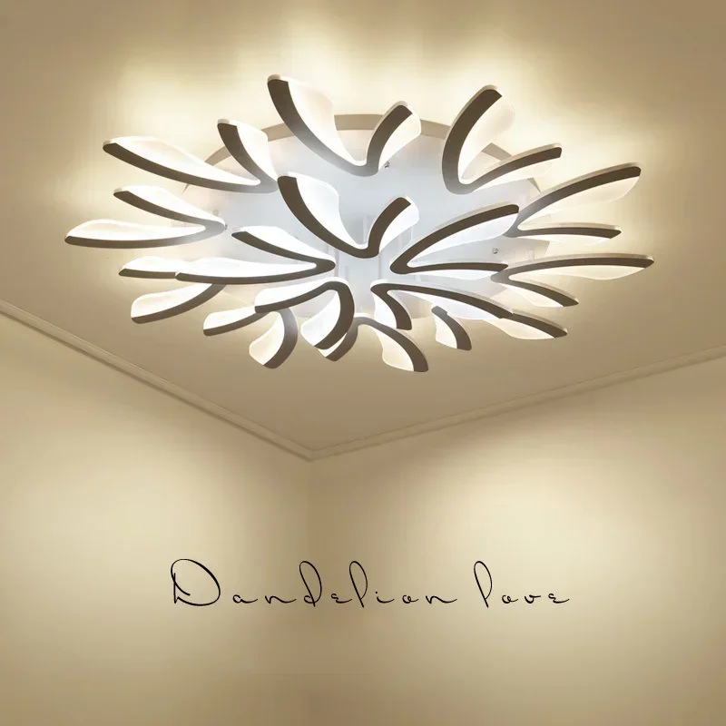 Modern LED Ceiling Lamp Dandelion Chandelier for Living Dining Room Bedroom Restaurant Luxury Art Indoor Lighting Fixture Luster