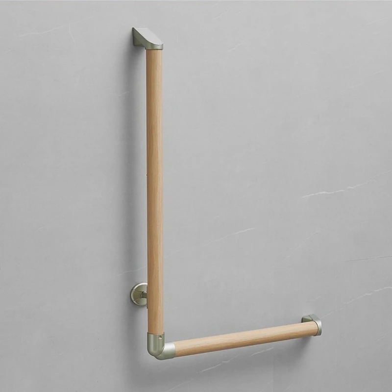 

‌Wood Grain Transfer Handrail, Non-Slip Aluminum Railing, Medical Anti-Fall Toilet Support Frame, Heavy-Duty Stairway Guardrail