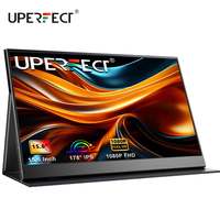 UPERFECT Portable Monitor 15.6inch FHD 1080P USB C 3.1 HDMI Gaming Ultra-Slim IPS Display w/Smart Cover & Speakers HDR Plug&Play