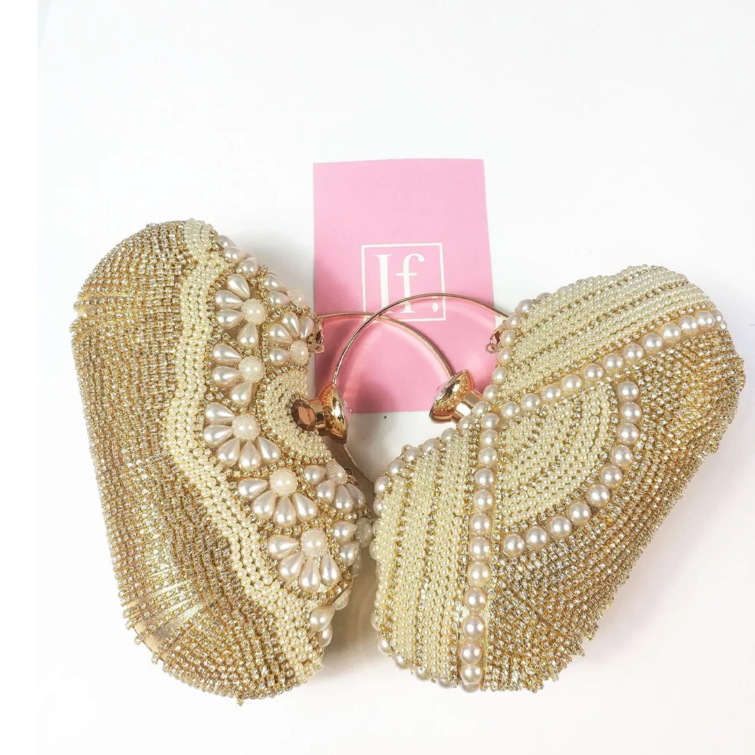 Rhinestone Dinner Femininity Shiny Pearl Chain Bag Diamond Banquet Handheld Sac De Luxe Femme Light Luxury Style Evening Clutch