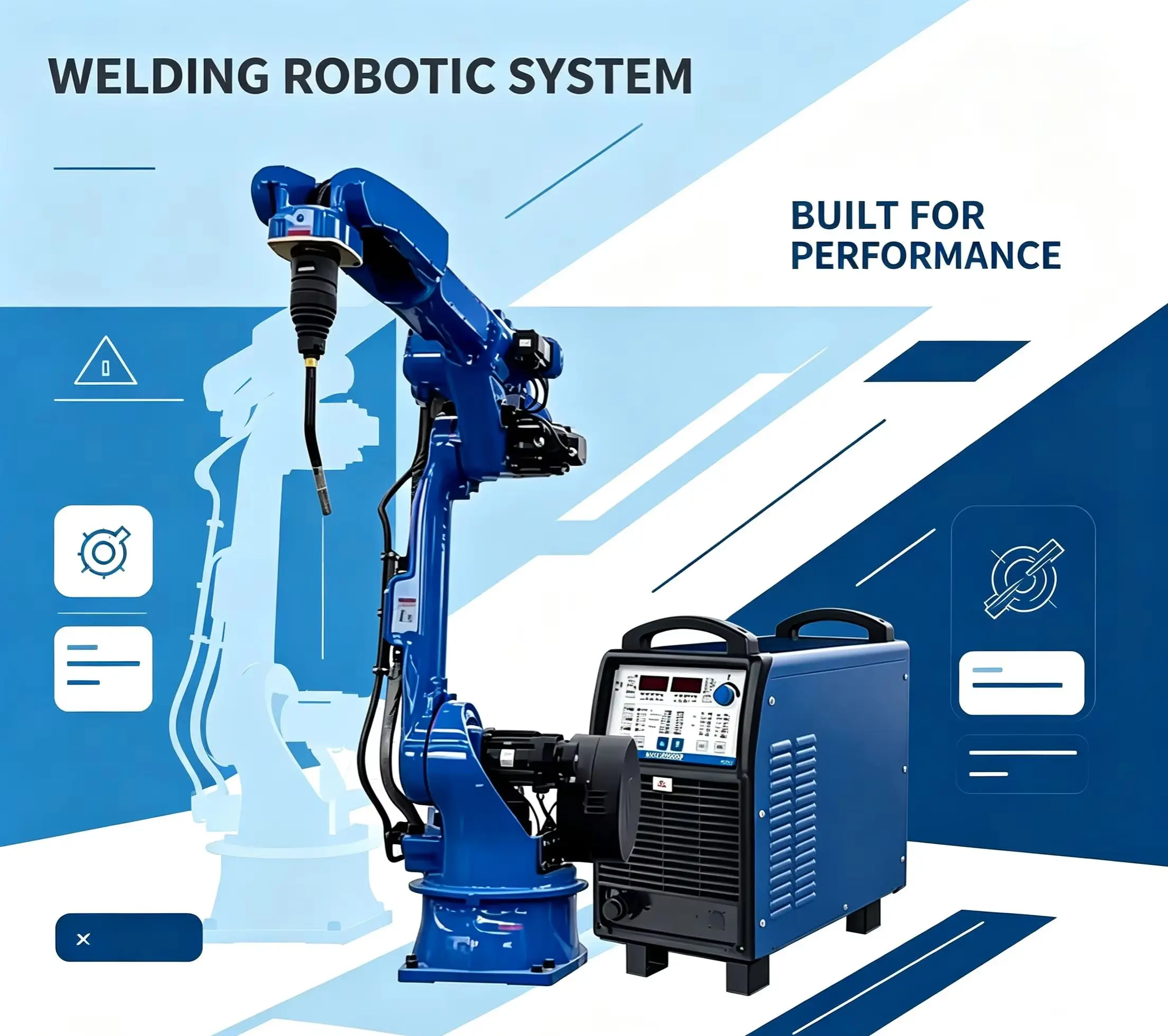 TH‑H6‑2000 Robotic MIG Welding Workstation 2000mm Reach 6KG Payload,Aotai 350 MIG Welding Power Source