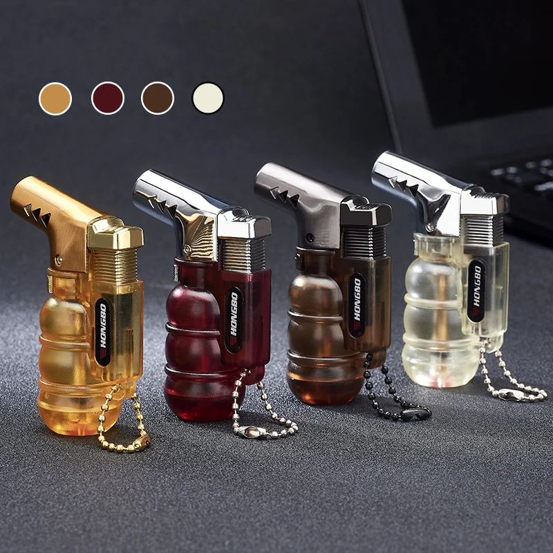 Turbo Jet Windproof Spray Gun Visible Butane Gas Lighter Cigar Pipe Cigarette Accessories Outdoor Camping Ignition Tool