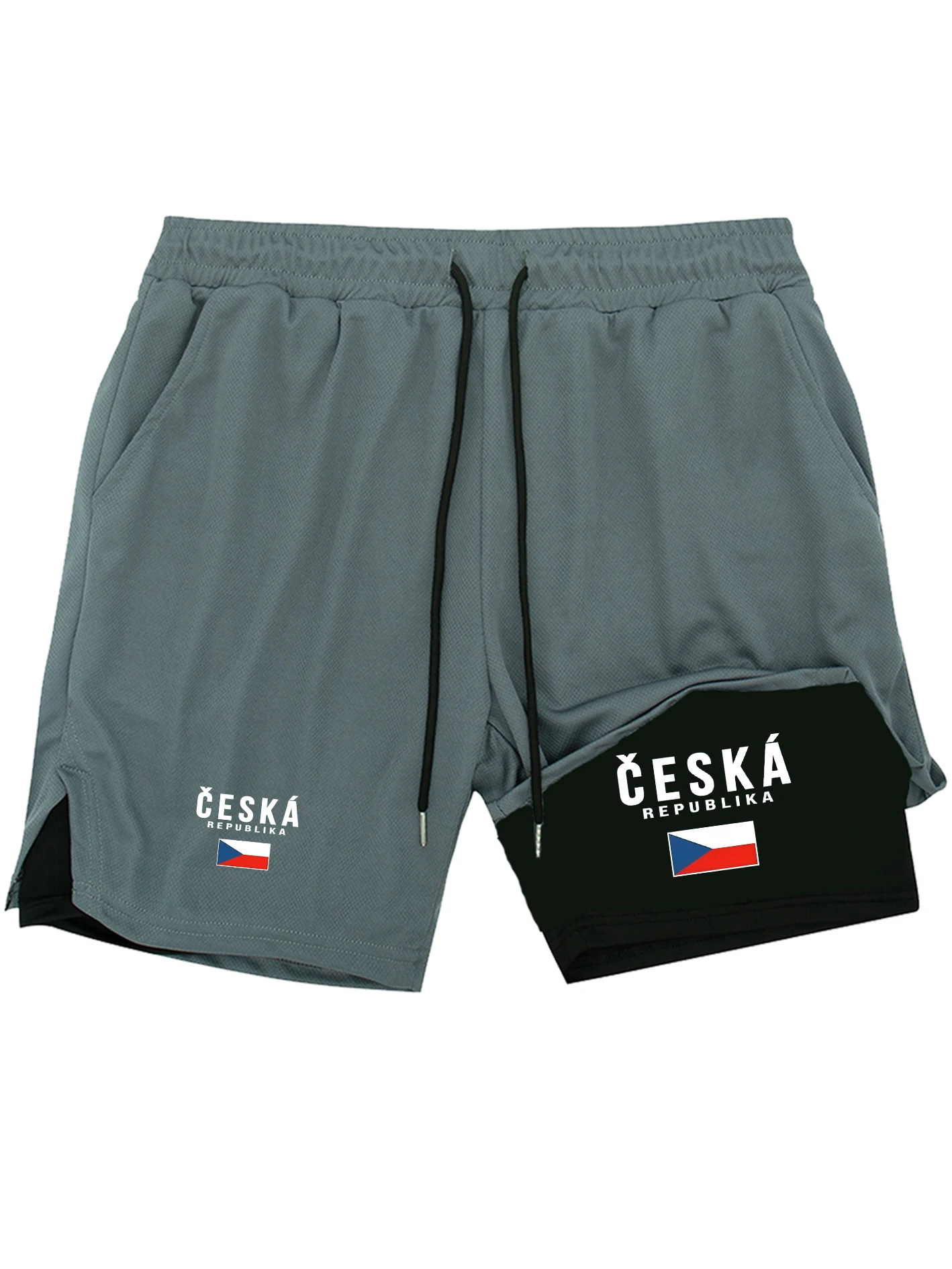 

Men's Double Layer Training Shorts Quick Dry Breathable Workout Pants for Gym Running Basketball Exercise Loose Fit Big Size